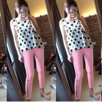 ราคา กางเกงยีนส์ยืด กางเกงสกินนี่ขาเดฟ ยีนส์ขายาวผญ แต่งแถบด้านข้าง เอวสูงผ้ายืด กางเกงเลคกิ้ง ทรงบอยสลิม พร้อมส่งในไทย (22313440559)