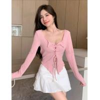 ราคา Dazy เสื้อยืดสีพื้น ผูกเชือกด้านหน้าXS (21442404539)