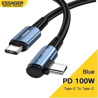 ราคา ESSAGER Charger สายชาร์จ อุปกรณ์ชาร์จไฟ หัวชาร์จ หัวชาร์จเร็ว Essager สายชาร์จ สายชาร์จเร็ว Type C to Type C PD 60W 100W ยาว 1 m หัว 90องศา (20114601741)