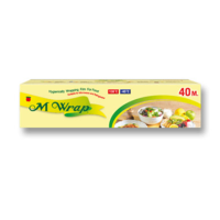 ราคา M WRAP ฟิล์มถนอมอาหาร ฟิล์มยืดเอ็มแรป พร้อมใบมีดสไลด์ หนา 11 ไมครอน กว้าง20 30 ซม ยาว30 40 50 100 ม (22875663756)