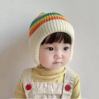 ราคา ฤดูใบไม้ร่วงและฤดูหนาวหมวกสายรุ้งเด็กป้องกันหูหมวกขนสัตว์หมวกถักนิตติ้งที่อบอุ่นและเย็น (22947125501)