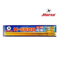 ราคา Horse ตราม้า ดินสอดำ HB แท่งกลม สีทอง H 6600 บรรจุ 12 แท่ง กล่อง จำนวน 1 กล่อง (7494516775)
