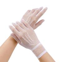 ราคา On sale ถุงมือตาข่ายตาข่ายตาข่ายตาข่ายสำหรับผู้หญิง1คู่ถุงมือผ้าลูกไม้สำหรับผู้หญิงสีดำและสีขาว (22920502918)