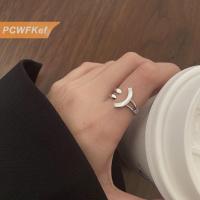 ราคา PCWFKef แหวนเปิดหน้ายิ้มสีเงินสำหรับนักเรียนผู้หญิงแหวนนิ้วชี้ร้อนแรงแหวนปรับบุคลิก (22843508262)