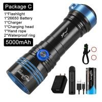 ราคา HaixnFire DV36ไฟฉายดำน้ำใต้น้ำไฟฉายกันน้ำไฟ LED กันน้ำ XHP70 (22874690594)