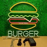 ราคา ป้ายไฟLED ป้ายไฟนีออน ป้ายไฟอะคริลิค ป้ายไฟหน้าร้าน ป้ายไฟ BURGER แบบเสียบปลั๊กไฟ ป้ายไฟตกเเต่งร้าน (20690922449)
