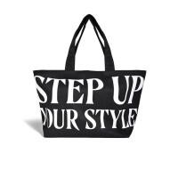 ราคา Baoji บาโอจิ กระเป๋าผ้าสีดำ สกรีนลายหน้า หลัง STEP UP YOUR STYLE (22628275839)