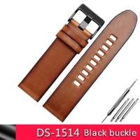 ราคา Genuine leather Soft watchband For diesel watch belt DZT2002 DZ4343 DZ7417 strap 22 24 26mm Men Wrist Watch Band brown bracelet (19253792885)