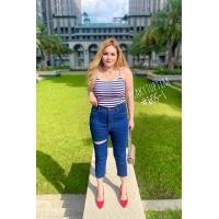 ราคา 605 กางเกงยีนส์เอวสูงขายาว7ส่วนผ้ายืดยีนส์เข้มเก็บทรงสวยกระชับกางเกงไซล์ใหญ่สำหรับสาวอวบโดยเฉพาะ (13161073836)