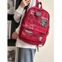 ราคา 2024 ใหม่ อเมริกันวินเทจ ดีไซน์ กระเป๋าเป้สะพายหลังความจุขนาดใหญ่ นักเรียน Punk Graffiti สไตล์สีแดงไวน์สีกระเป๋าสะพายคู่ (22897584149)