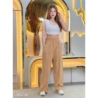 ราคา กางเกงขายาวเอวสูง เอวยางยืด ขายาว ผ้าฮานาโกะ กางเกงขายาวผญ กางเกงขาตรง เอวจั้ม มีกระเป๋า 2 ข้าง K9247 (23011807768)