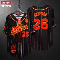 ราคา ส่งจากไทย เสื้อกีฬา Oversize เบสบอล ATHLETICS (22460042754)