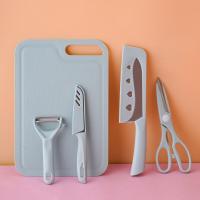 ราคา ชุดมีด5ชิ้น พร้อมเขียง ที่ปลอกผลไม้ กรรไกร มีดปลอกเปลือกมีดหั่น ชุดมีดพร้อมเขียง มีดสีพาสเทล (23058235908)