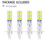 ราคา 1 2 4ชิ้น H1 6000K 6000LM ชุด H1หลอดไฟไฟสูงไฟหน้ารถมอเตอร์ไซค์แบบ LED สีขาว DRL สว่างจ้า H1 12SMD 5050ไฟตัดหมอกไฟขับขี่สำหรับรถยนต์12V (17101579641)