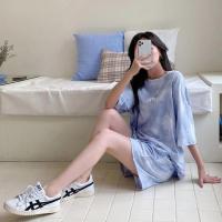 ราคา ชุดสูทกางเกงขาสั้นแขนสั้นมัดย้อมสำหรับผู้หญิง ชุดกางเกงขาสั้นลำลอง ชุดเข้าเซ็ตมัดย้อม (12833127947)