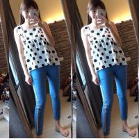 ราคา กางเกงยีนส์ยืด กางเกงสกินนี่ขาเดฟ ยีนส์ขายาวผญ แต่งแถบด้านข้าง เอวสูงผ้ายืด กางเกงเลคกิ้ง ทรงบอยสลิม พร้อมส่งในไทย (22313440563)