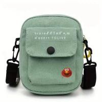 ราคา กระเป๋าสะพายไหล่ทรงสี่เหลี่ยมจัตุรัสซิปขนาดเล็กกระเป๋าสะพายพาดลำตัวผ้าใบพิมพ์ตัวอักษรพร้อมสายคาดลำตัวของเด็กปรับได้ (23031640304)