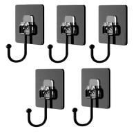 ราคา ที่ใส่เสื้อกระเป๋ากุญแจสีดำด้านสำหรับประตูที่แขวนติดผนังเสื้อคลุมตะขอแขวนเสื้อผ้าผ้าเช็ดตัวห้องน้ำตะขอที่ทนทานอเนกประสงค์ (19500144706)