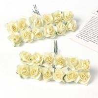 ราคา 12ชิ้น พวงกระดาษช่อเล็ก1 5ซม กุหลาบดอกไม้ประดิษฐ์มือสำหรับสมุดภาพของตกแต่งงานแต่งงานช่อดอกไม้ปลอมขนาดเล็ก (20147320925)