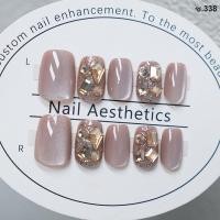 ราคา พร้อมส่ง เล็บเจล งานอะไหล่ เล็บเพชร เล็บปลอมสำเร็จรูป 24 ชิ้น เล็บเจ้าสาว เล็บเจลปลอม PVC พร้อม กาวน้ำติดเล็บปลอม (20957134157)