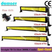 ราคา หลอดไฟตัดหมอก Led 22 52 นิ้วสีเหลืองสําหรับ Off Road 4wd Trucks Suv Atv 12V 24V ไฟ led 24v รถบรรทุก (16682193863)