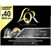 ราคา กาแฟลอร์ เอสเพรสโซ โอนิกซ์ 40 แคปซูล ความเข้ม 12 13 ใช้กับเครื่องเนสเพรสโซ LOR Espresso Onyx Intensity 12 13 Coffee Capsules 40 Pack (22563809575)