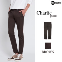 ราคา THE ROOMS เดอะรูม กางเกงสแล็ค กางเกงทำงาน กางเกงขายาว ผ้าชาลี ผ้ายืด ขากระบอกเล็ก สีน้ำตาล (16579287205)