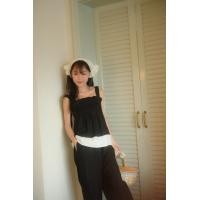 ราคา Canna Lily เสื้อสายเดี่ยวยางยืดผูกโบว์ ผ้าฝ้ายต่งชายลูกไม้ Morely (22882080439)