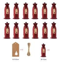 ราคา Fashion model shop 12PCs set Christmas Wine Drawstring Beam Pocket Gift Bottle Bottle Jute Champagne Bottle Dust Coat Home Decoration (21057043094)