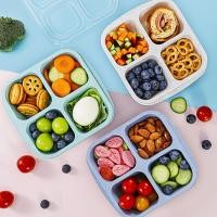 ราคา Wheat Straw Lunch Box 4 Bento Snacks He Reusable Snack Snack Food Storage Container (22601229550)