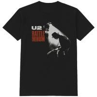 ราคา เสื้อยืดแขนสั้นคอกลมผ้าคอตตอนลายกราฟิกสำหรับผู้ชายมีแถบ U2 100 (22789873005)