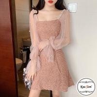 ราคา พร้อมส่ง ชุดเดรสแฟชั่น ชุดเดรสออกงาน ชุดเดรสไปงานแต่งงานบุญงานมงคล ชุดเดรสสีชมพูสีครีมสีดำ เดรสเกาหลี เดรสฟรุ้งฟริ้ง เดรสสั้น เดรสงานป้าย เดรสผ้าทวิต เสื้อผ้าแฟชั่นผู้หญิง (17416943258)