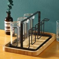 ราคา 6 Glass Cups Stand Holder Drying Shelf Kitchen Water Cup Rack Home Hanging Drainer Storage Rack Accessories (13539476613)