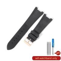 ราคา สำหรับ Patek Philippe Nautilus ซิลิโคนความปลอดภัยทนทานสีน้ำตาลดำสายนาฬิกาข้อมือ5711 5712 5726เฉพาะสายนาฬิกาเว้า25มม (20032099063)