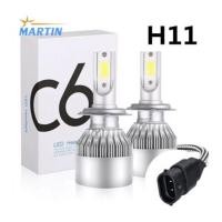 ราคา หลอดไฟหน้ารถ LED C6 ขั้ว H4 H7 H11 ความสว่าง 6000K ระบบ Lighting Focus 1 คู่ (22708384822)