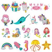 ราคา Big Gem 5D Diamond Painting Kit Cute Mermaid Princess Unicorn Dinosaur Diamond Stickers Paint by Numbers Art Craft For Kids Gift (15798487674)