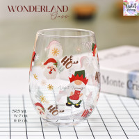 ราคา Violet Flamingo Santa Wine Glass แก้วไวน์ แก้วน้ำลายซานต้า Wonderland Collection Christmas Glass (23084072160)