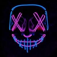 ราคา หน้ากากหน้าน่ากลัวเรืองแสงหน้ากาก LED ฮาโลวีนไฟ LED ส่องสว่างล้างหน้ากากแสงนีออนอัพสยองขวัญปาร์ตี้หน้ากากคอสเพลย์เครื่องแต่งกายจัดชุด (22892921360)
