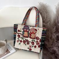 ราคา CHYIN กระเป๋าถือลายสัตว์สไตล์ชนเผ่ากระเป๋าถือผู้หญิงปักลายช้างนกฮูกกระเป๋าสะพายไหล่ผ้าใบ (22827278189)