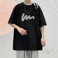 ราคา เสื้อยืดคอกลม แขนสั้น สกรีนลายหยัก สไตล์เกาหลี มินิมอล ลุคหนุ่มเกาหลี TT88 (22065971152)