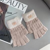 ราคา ถุงมือครึ่งนิ้วสำหรับผู้หญิงถุงมือถักครึ่งนิ้วแบบถักง่ายถุงมือขับรถถุงมือหนาให้ความอบอุ่น (22662237423)