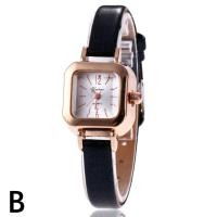 ราคา นาฬิกาควอตซ์สายรัดหนังบางนาฬิกาข้อมือหน้าปัดสี่เหลี่ยมแฟชั่นสำหรับผู้หญิงนาฬิกาข้อมือลำลอง Kado Pacar (21368743477)