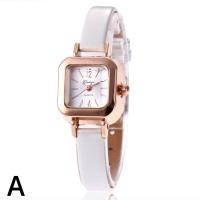 ราคา นาฬิกาควอตซ์สายรัดหนังบางนาฬิกาข้อมือหน้าปัดสี่เหลี่ยมแฟชั่นสำหรับผู้หญิงนาฬิกาข้อมือลำลอง Kado Pacar (21368743476)