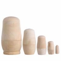 ราคา ชุดตุ๊กตารัสเซีย Matryoshka 5ตัวไม่ทาสีตกแต่งบ้านขับรถ (22769984273)