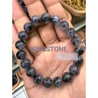 ราคา สร้อยข้อมือหินแท้แก้วขนเหล็ก ไหมดำ เกรดพรีเมียม ขนาด 8 10 12 14 มิล สร้อยข้อมือหินแท้ สโตนคิง stoneking Black Rutilliated Quartz Grade Premium (22452038068)