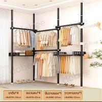 ราคา ราวตากผ้า DIY คอนโด พับเก็บได้ แขวนเสื้อ แบบตั้ง ตากผ้าในร่ม ไม่ต้องเจาะเพดาน (22782238025)