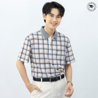 ราคา JaguarJump เสื้อโปโล ลำลอง เสื้อกอล์ฟผู้ชาย แขนสั้น ลายสก็อต มี 2 สี ชมพู ครีม (22296843783)