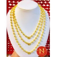 ราคา สร้อยคอ แบบที่1ลายเม็ดประคำฉลุจิกเพชรตัดลาย แบบที่2ลายเม็ดประคำพ่นทราย ขนาด 6 มิม น้ำหนัก 2 บาททองหุ้ม ทองชุบ นพคุณห้างทอง (19477274478)