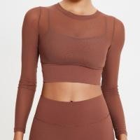 ราคา Yogatruth เสื้อกีฬารัดรูปสำหรับผู้ชายโยคะฟิตเนสแขนยาวโยคะฟิตเนสตาข่ายพร้อมบรา (22639004686)