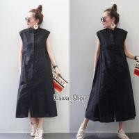 ราคา ชุดเดรสผ้าลินินผสมฝ้าย (22784564089)